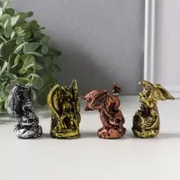 Сувенир полистоун "Мрачный дракон" набор 4 шт 3х4,7х6 см