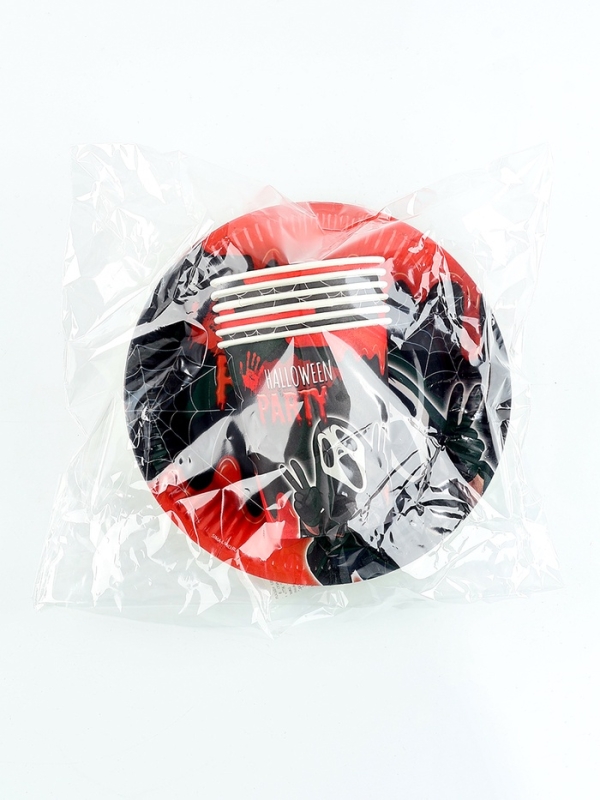 Набор бумажной посуды одноразовый Набор бумажной посуды одноразовый "Halloween party" 6 тарелок, 6 стаканов