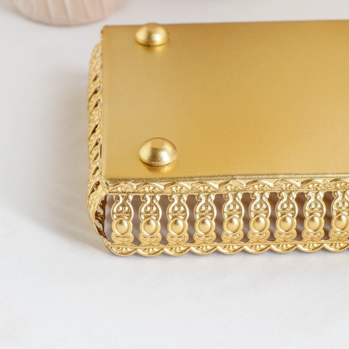 Поднос прямоугольный «Леонардо», 25,5×14×3,5 см, цвет золотой Поднос прямоугольный «Леонардо», 25,5×14×3,5 см, цвет золотой