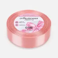 Лента атласная, 25 мм, 23&plusmn;1 м, пастельно-розовая