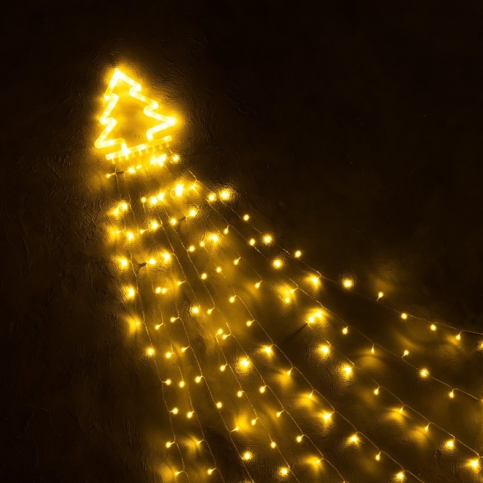 Светодиодная фигура «Ёлка» 3.5 м, пластик, 9 нитей, 220 В, свечение тёплое белое Светодиодная фигура «Ёлка» 3.5 м, пластик, 9 нитей, 220 В, свечение тёплое белое
