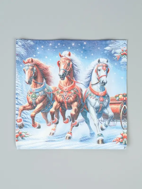 Салфетки бумажные трёхслойные «Зимняя тройка», 33х33, 20 шт