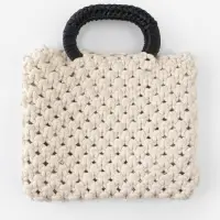 Ручки для сумок деревянные, плетёные, d=9.8&times;5.9 / 13.5&times;9.5 см, 2 шт., чёрные
