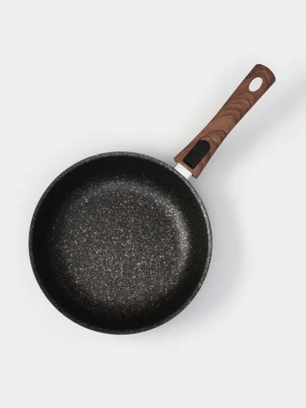 Сковорода KUKMARA Granit ultra original, d=24 см, съёмная ручка, антипригарное покрытие, литой алюминий, чёрная