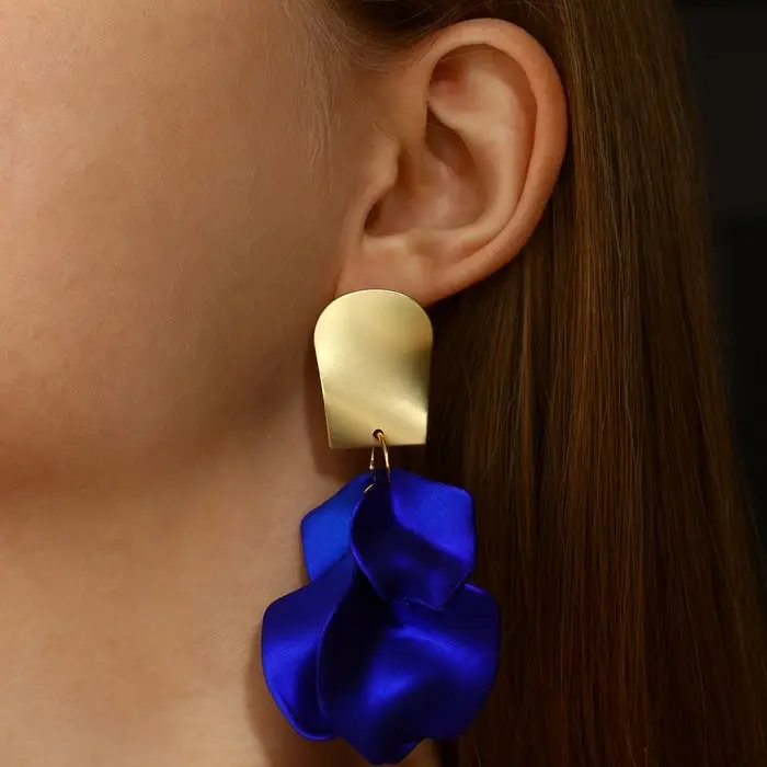 Серьги ассорти &laquo;Ветер&raquo;, неровность, цвет сине-золотой