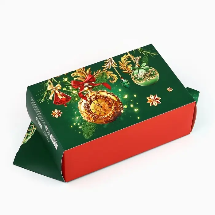 Коробка - конфета подарочная новогодняя складная «Новогодние шары», 14 х 22 х 8 см