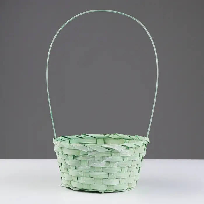 Корзина плетёная 19&times;9/32 см, светло-зелёный, бамбук