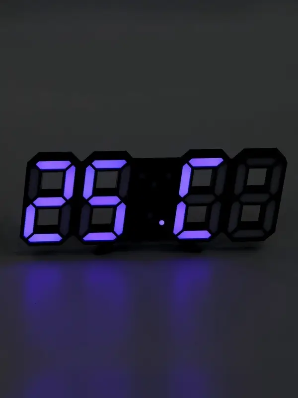 Часы электронные настольные &laquo;Цифры&raquo;, с подвесом, синяя индикация, 16.5&times;6&times;3 см, от USB