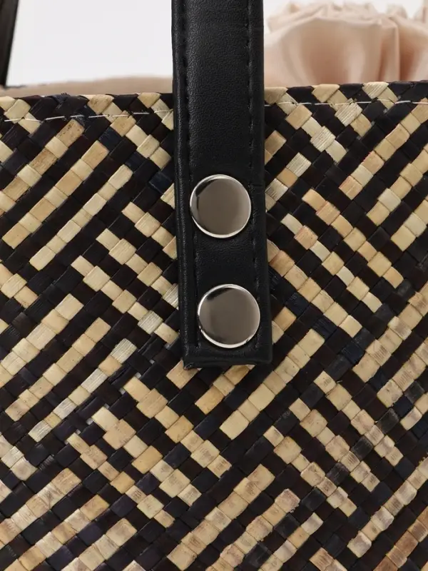 Сумка плетёная из пандана, 25&times;18&times;38 см, бежево-коричневая