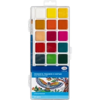 Краски акварельные Гамма Классическая,медов,Наб.24цв,с кистью,пласт 1009203