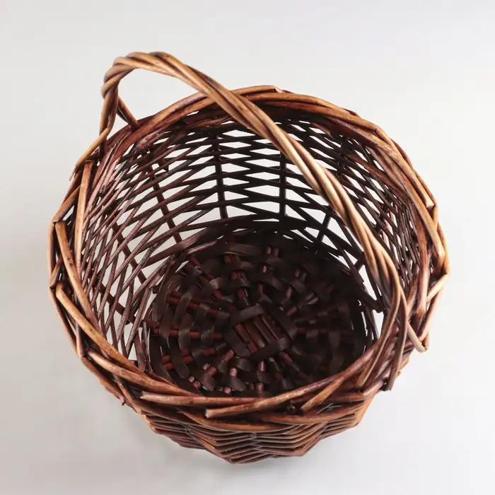 Корзина плетеная, 23х23х13х29 см, коричневый, ива