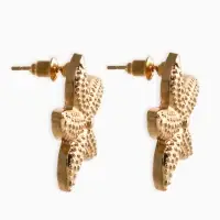 Серьги металл "Морская звезда", цвет золото