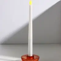Подсвечник на 1 свечу &laquo;Элегия&raquo;, стекло, оранж d=2.5 см, 8.3&times;8.3&times;4 см