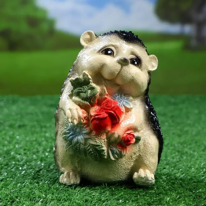 Садовая фигура из гипса &laquo;Ежик с цветами&raquo;, 15&times;11&times;12 см