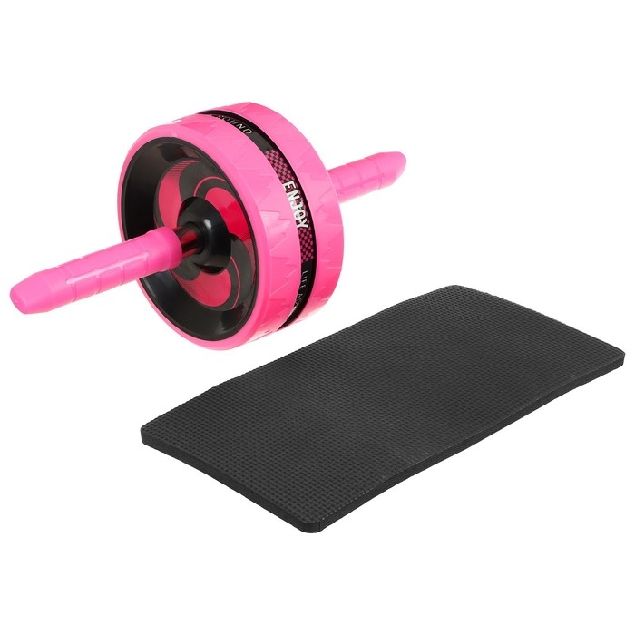 Ролик для пресса ONLYTOP, 38х17х17 см, с ковриком, цвет розовый Ролик для пресса ONLYTOP, 38х17х17 см, с ковриком, цвет розовый