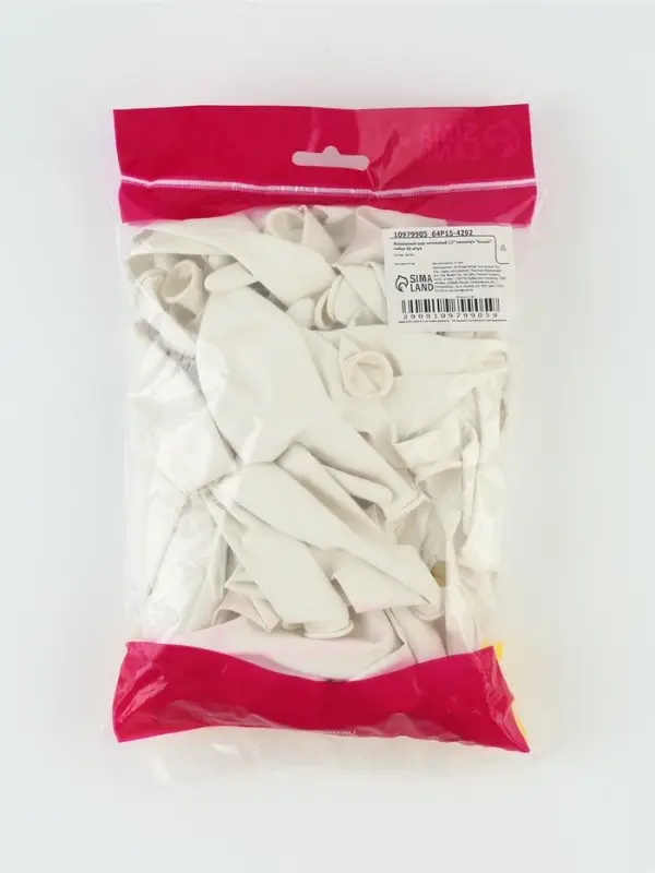 Воздушные шары латексные 12" &laquo;Линколун&raquo;, белые, пастель, набор 50 штук