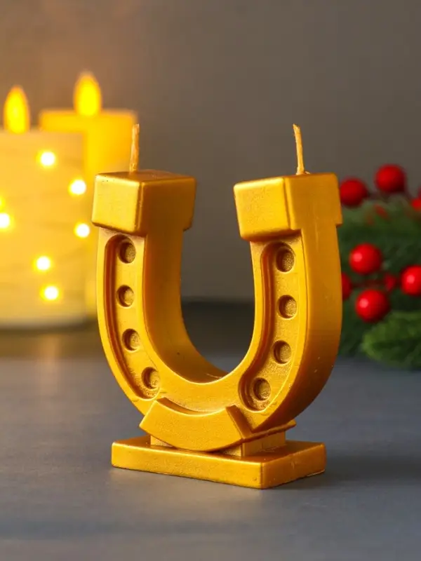 Декоративная свеча "Золотая подкова", 85 г