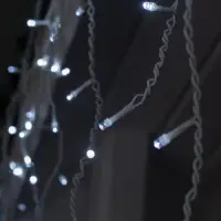 Гирлянда &laquo;Бахрома&raquo; 3&times;0.6 м, IP44, УМС, белая нить, 160 LED, свечение белое, 220 В