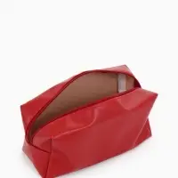 Косметичка женская ONE COLOR, на молнии, экокожа, бордовая