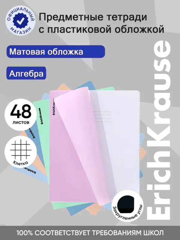 Тетрадь 48 листов в клетку &laquo;Алгебра&raquo; ErichKrause Dream, МИКС