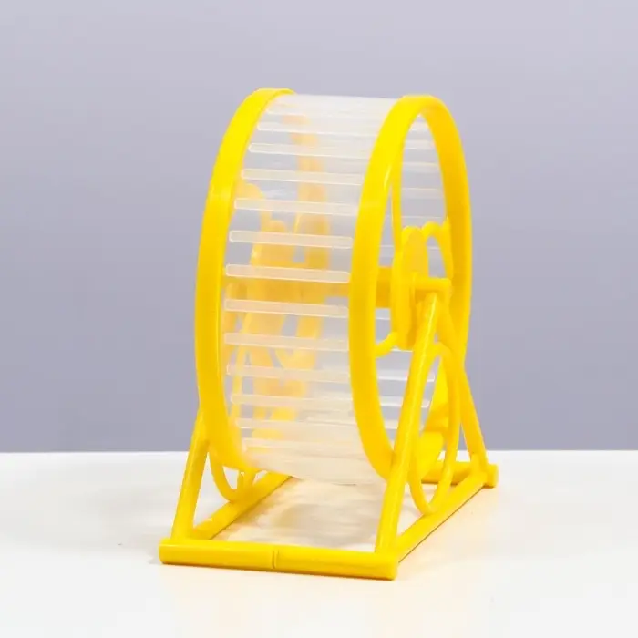 Колесо на подставке для грызунов, диаметр колеса 12.5 см, 14&times;3&times;9 см, жёлтое