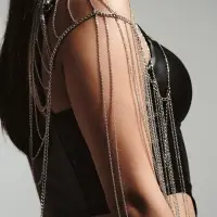 Бодичейн через плечо &laquo;Цепочка&raquo;, серебристый