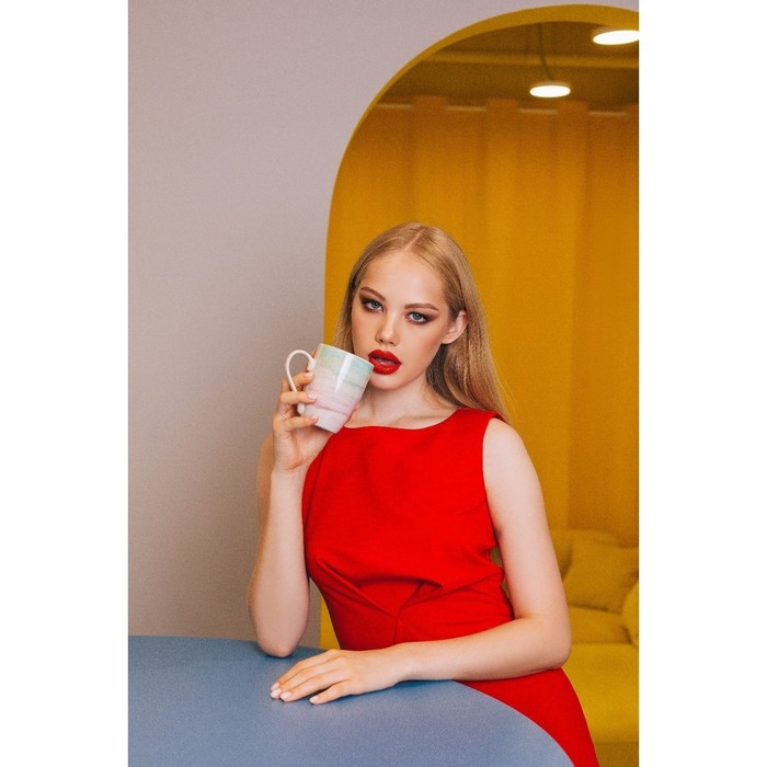 Кружка фарфоровая Доляна «Эбру», 350 мл Кружка фарфоровая Доляна «Эбру», 350 мл