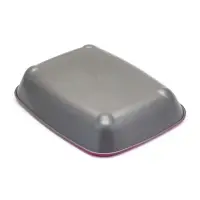 Туалет для кошек, 33.5&times;25&times;6 с, округлый, с сеткой, пластик, маджента, серый