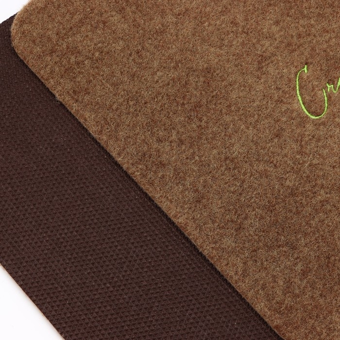 Коврик придверный &laquo;Счастье в дом&raquo;, коричневый, 40 х 60 см