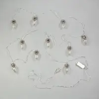 Гирлянда &laquo;Нить&raquo; 3 м с насадками &laquo;Лампочки капля&raquo;, IP20, прозрачная нить, 80 LED, свечение белое, 8 режимов, 220 В