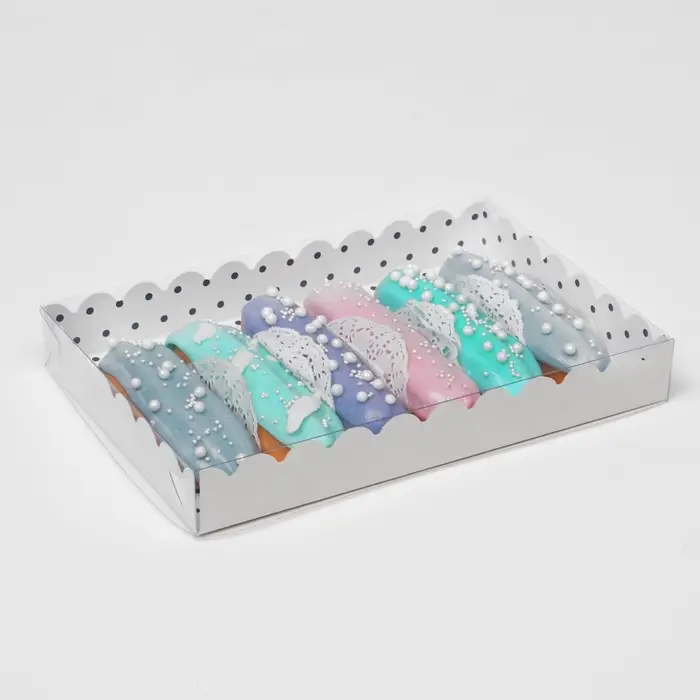 Коробочка для печенья &laquo;Горох&raquo;, белая, 22&times;15&times;3 см