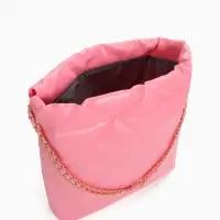 Сумка - мешок женская без застёжки, 35&times;7&times;33 см, со стёжкой, розовая