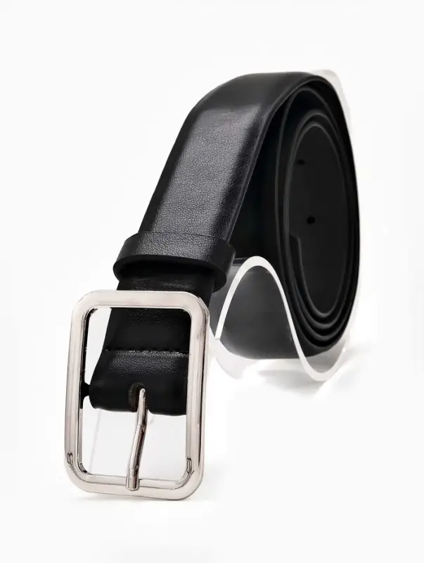 Ремень женский Classic, 110&times;3 см, пряжка металл, серебристая, чёрный