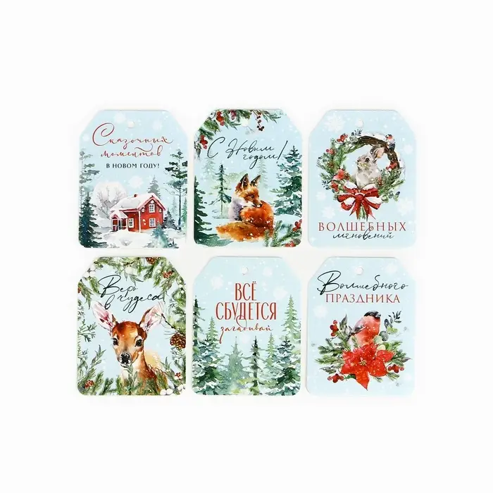 Шильдик на подарок «Верь в чудеса», набор 6 штук, 16×24 см Шильдик на подарок «Верь в чудеса», набор 6 штук, 16×24 см