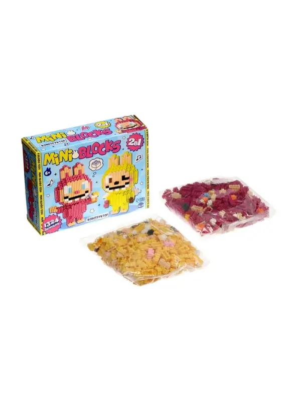 UNICON Конструктор "Mini Blocks", розовый и желтый монстрик