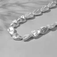 Бусины пластиковые на нити &laquo;Жемчуг&raquo;, 14&times;11 мм, набор 100 шт., цвет белый