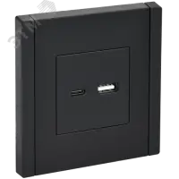 FORTE&PIANO Розетка USB A+C 3,1А FP150 черный IEK