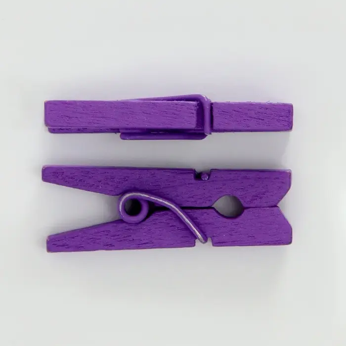 Прищепки для декора, набор 50 шт., фиолетовые &mdash; 2.5 см