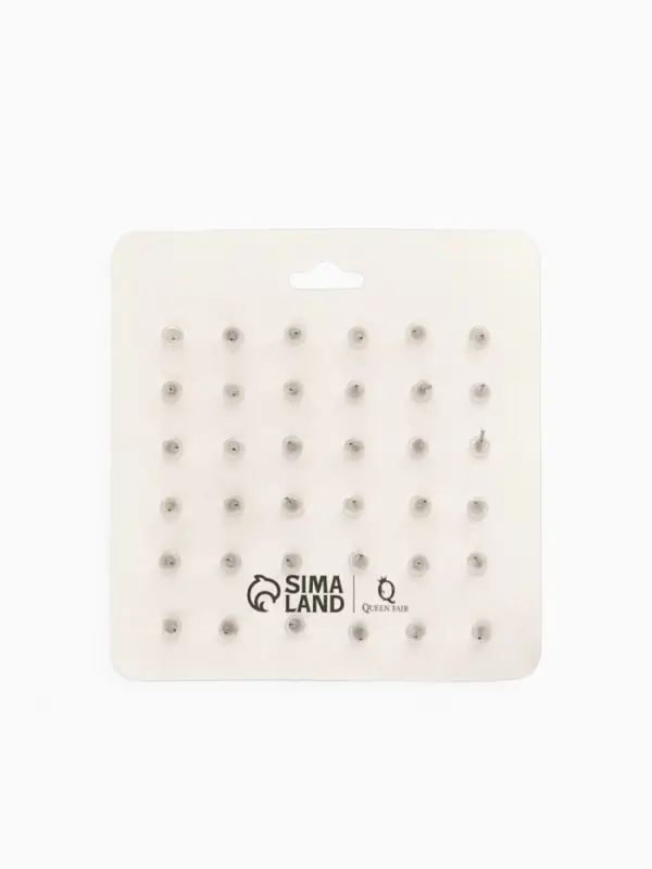 Серьги пусеты 18 пар &laquo;Рэйчел&raquo;, бусина d=5-12 мм, молочно-белые