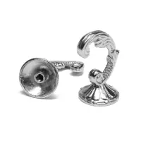 Держатель для штор KS002, однорожковый, цвет хром, набор 2 шт.