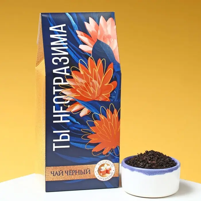 Подарочный набор &laquo;8 марта&raquo;: чай 50 г., печенье брауни 120 г., конфеты 110 г..