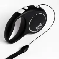Рулетка Flexi Black Design S (до 12 кг) 5 м трос, чёрный/серебро