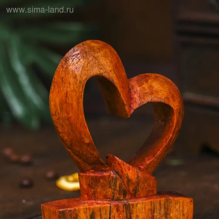 Сувенир &laquo;Сердце любви&raquo;, 10&times;7&times;2 см, дерево