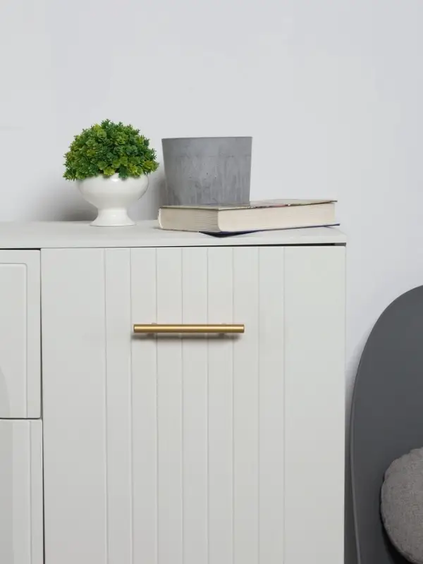 Ручка рейлинг ТУНДРА, облегчённая, d=12 мм, м/о 96/150 мм, внеш ножка, цвет золото