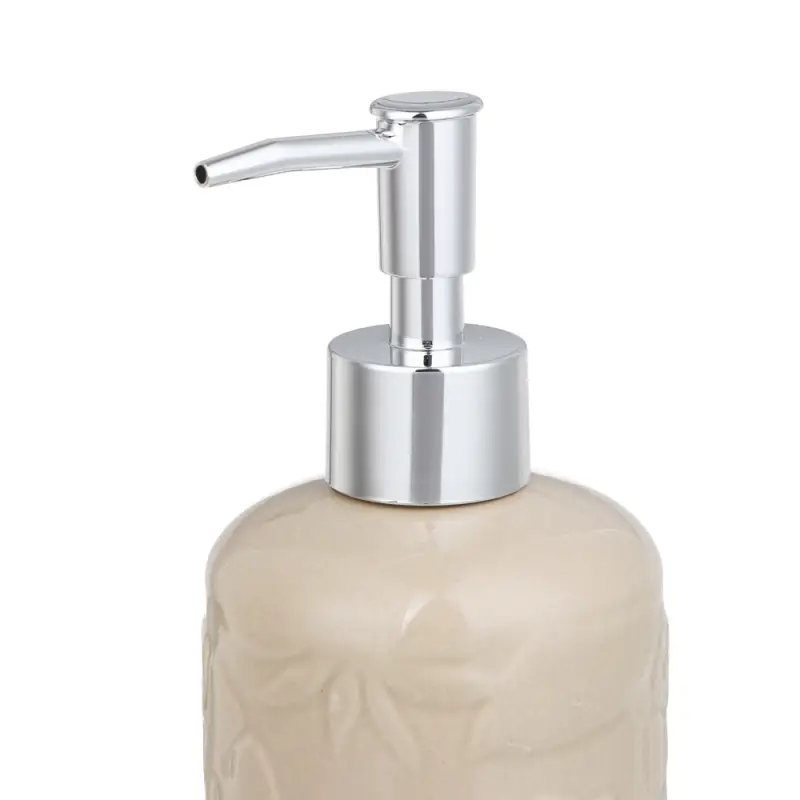 VETTA Дозатор для жидкого мыла, керамика, 17x7,5x7,5 см, листья, беж