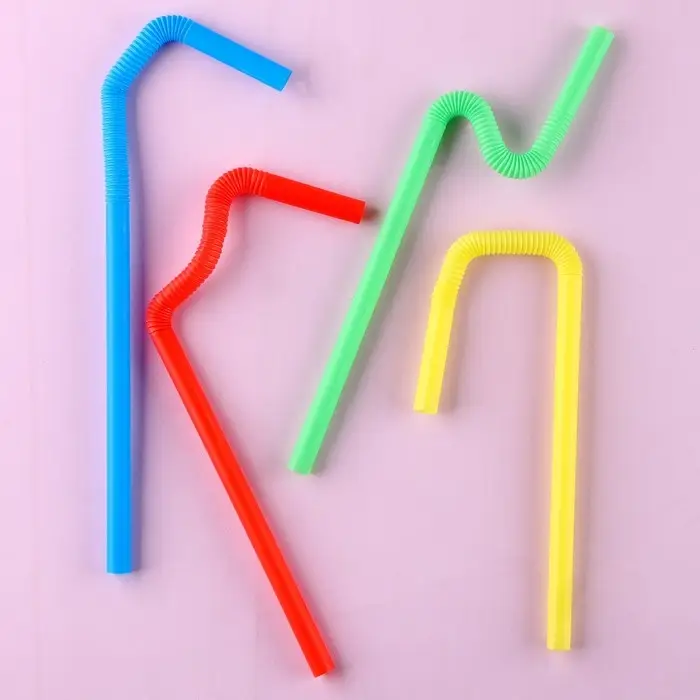 Трубочки для коктейля пластиковые, в наборе 6 штук, диаметр 10 мм, МИКС