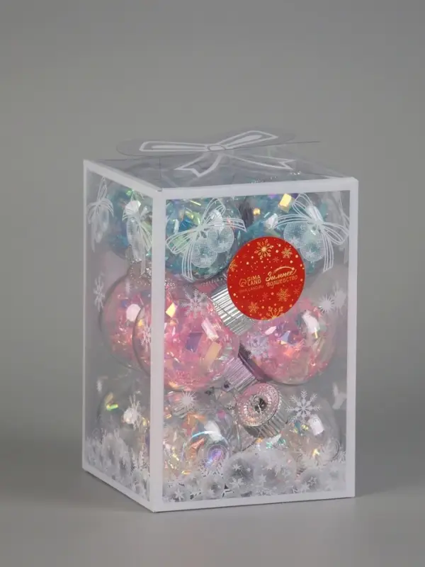 Ёлочные игрушки &laquo;Калейдоскоп&raquo; волна, шары новогодние, d=6 см, набор 12 шт., МИКС