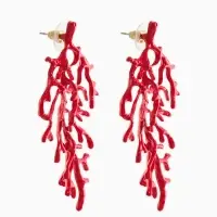 Серьги &laquo;Кораллы&raquo;, красные в золоте