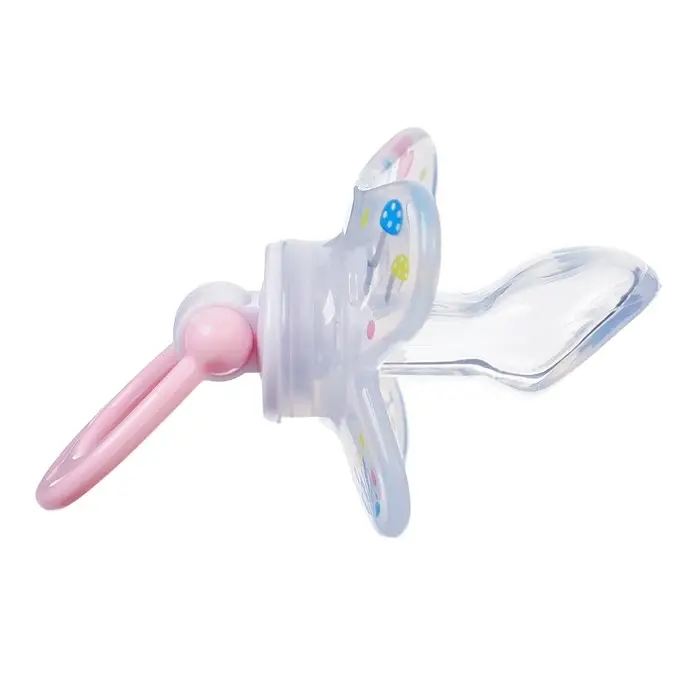 Соска - пустышка силиконовая ортодонтическая M&B &laquo;Зайка&raquo;, от 12 мес., с колпачком, держатель, розовый