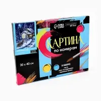 Картина по номерам на новый год на холсте с подрамником &laquo;Зимняя ночь&raquo;, 40&times;30 см